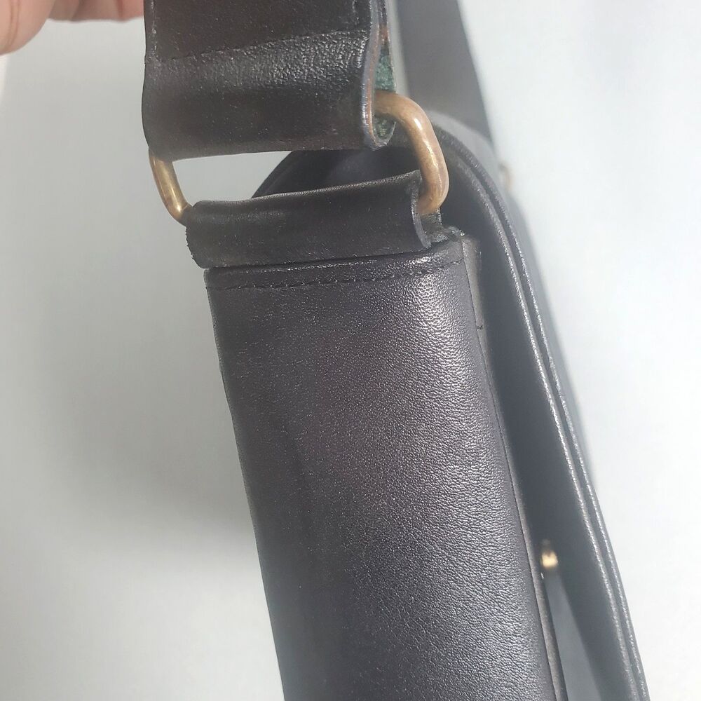 VTG Coach Women’s Crossbody Bag Black Leather Bistro 4125 Manhattan Messenger - Picture 8 of 15